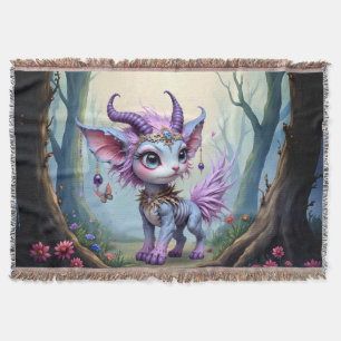 Lilac Whisper – Enchanted Forest Guardian.  Throw Blanket