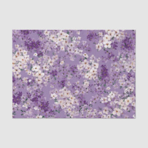 Lilac White Ditsy Pastel Boho 70s Vintage Floral Tissue Paper