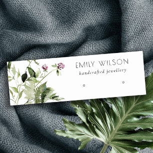 Lilac Wild Floral Fern Bunch Stud Earring Display Mini Business Card