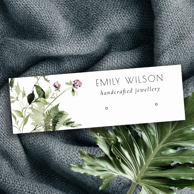  Lilac Wild Floral Fern Bunch Stud Earring Display Mini Business Card (Creator Uploaded)