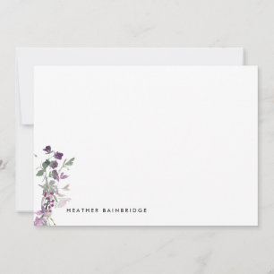 Lilac Wild Flowers Personalised Card