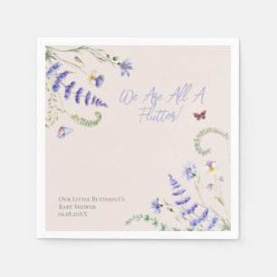 Lilac Wildflower Butterfly for Baby Shower  Napkin