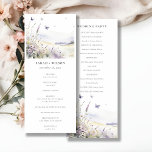 Lilac Wildflower Field Butterfly Wedding Program<br><div class="desc">If you need any other matching product or customisation,  kindly message via Zazzle.</div>