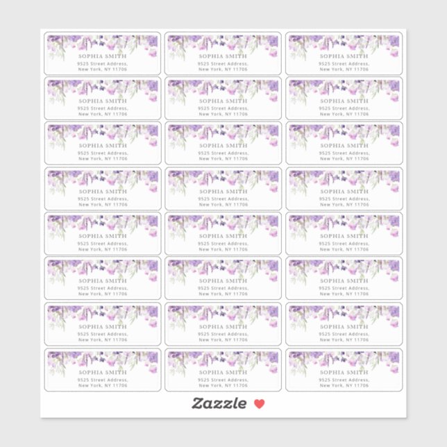 Lilac wildflowers guests address label (Sheet)