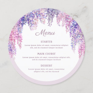 Lilac Wisteria Arch Round Menu