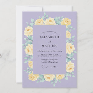 Lilac Yellow Blossom Wedding Invitation
