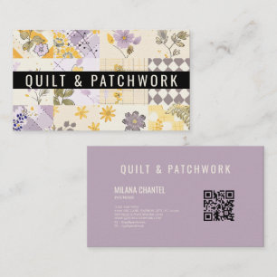 Lilac Yellow Quilt Patchwork Handmade Clothing  Business Card