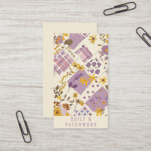 Lilac Yellow Quilt Patchwork Handmade Clothing  Business Card