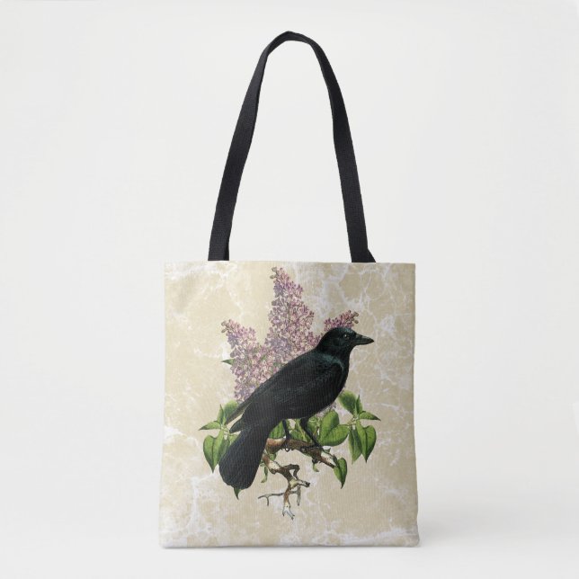 Lilacs And Crow Tote Bag (Front)