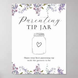 Lilacs and Lavender Parenting Tip Jar Poster