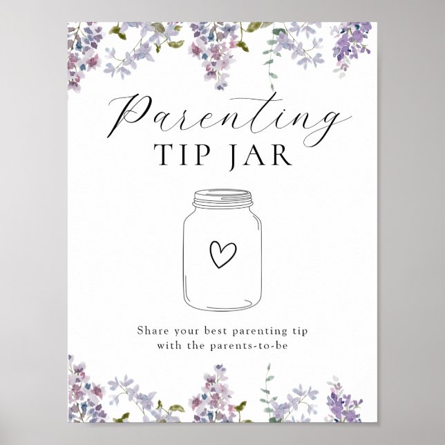 Lilacs and Lavender Parenting Tip Jar  Poster (Front)