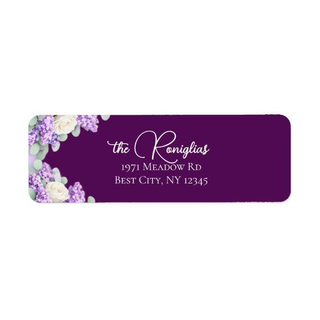 Lilacs and Lavender Return Address Label (Front)