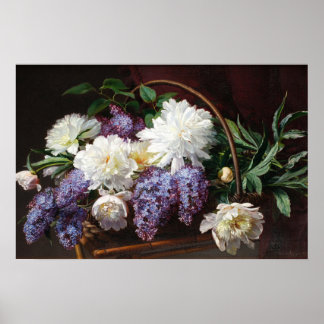 Lilacs and peonies poster