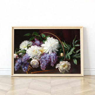 Lilacs and peonies  poster