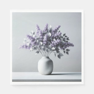 Lilacs and Silver Leaf Bouquet Napkin