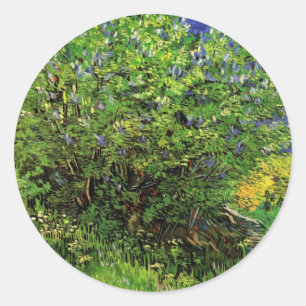 Lilacs by Vincent van Gogh, Vintage Garden Flowers Classic Round Sticker