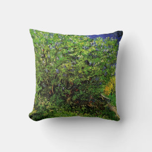Lilacs by Vincent van Gogh, Vintage Garden Flowers Cushion