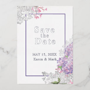 Lilacs Floral Save the Date 