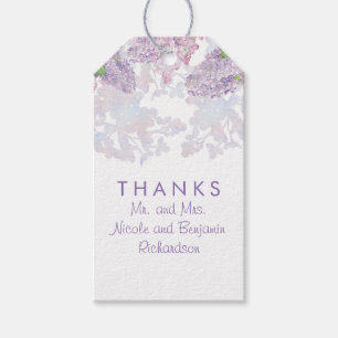 Lilacs - Floral Watercolors Elegant Wedding Gift Tags