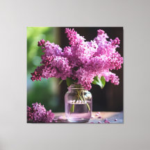Lilacs in a Glass Vase with Depth of Field