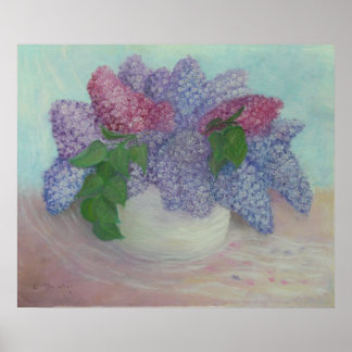 Lilacs In A Vase Poster