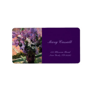 Lilacs in a Window by Mary Cassatt Label