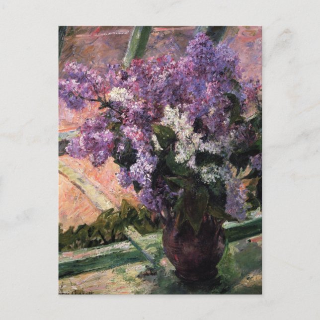 Lilacs in a Window by Mary Cassatt Postcard (Front)