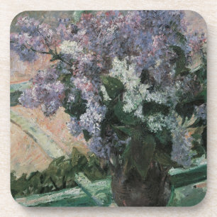 Lilacs in a Window by Mary Cassatt, Vintage Art Coaster