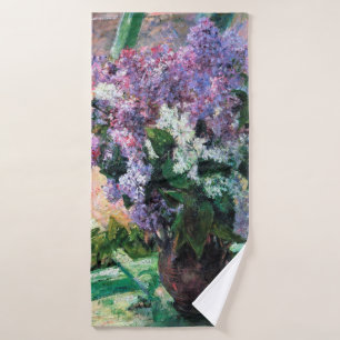 Lilacs in a Window, Mary Cassatt Bath Towel