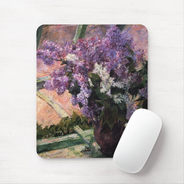 Lilacs in a Window | Mary Cassatt Mouse Pad (With Mouse)