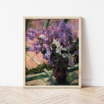 Lilacs in a Window | Mary Cassatt Poster<br><div class="desc">Lilacs in a Window (1880) by Mary Cassatt is a delicate still-life painting that showcases a vase filled with vibrant lilacs placed near a window. The artwork captures the beauty of fresh blooms and the gentle light filtering through the glass, evoking a sense of tranquility. Cassatt’s careful attention to detail...</div>