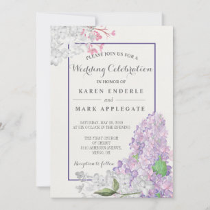 Lilacs in Bloom Spring Wedding Invitation
