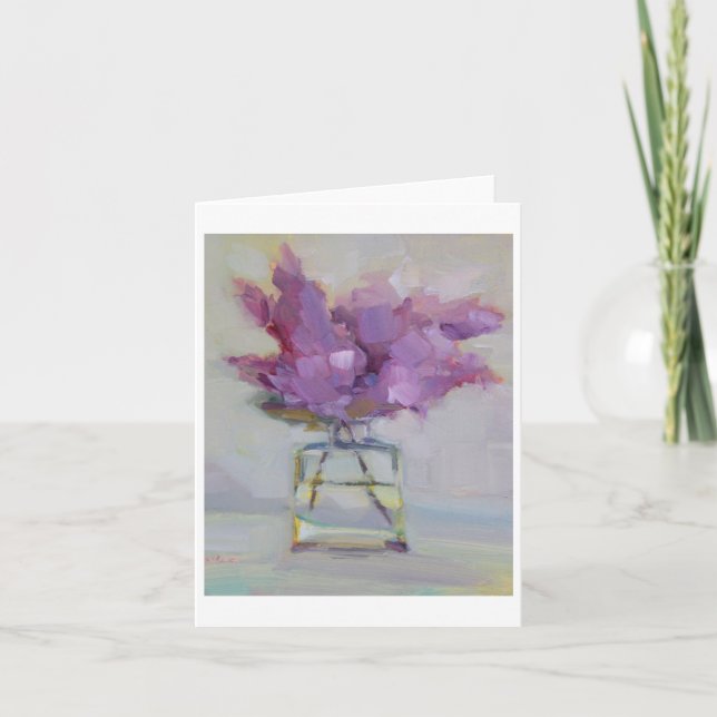 Lilacs in Glass Vase Card (Front)
