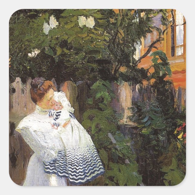 Lilacs in Sun Square Sticker (Front)