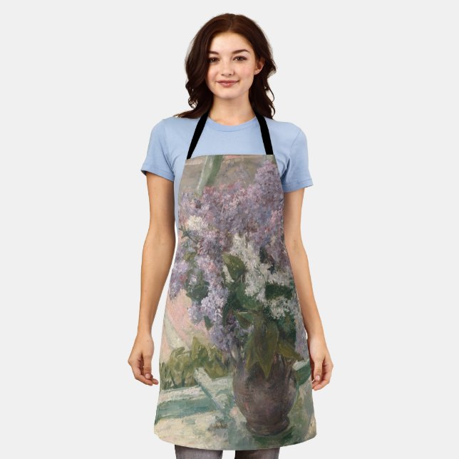 Lilacs in Window by Mary Cassatt American Painter Apron (Worn)