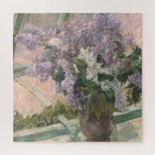 Lilacs in Window by Mary Cassatt American Painter Jigsaw Puzzle