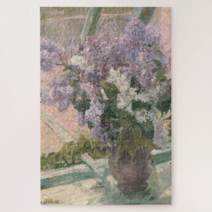 Lilacs in Window by Mary Cassatt American Painter Jigsaw Puzzle