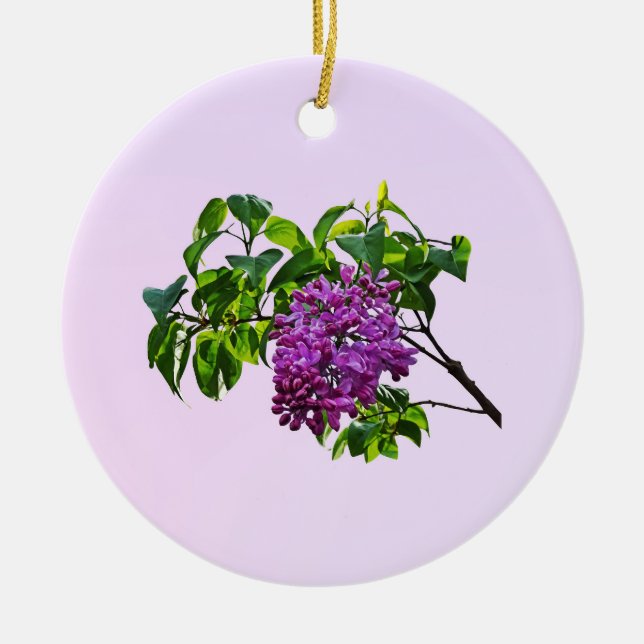 Lilacs Just Opening Ceramic Ornament (Front)