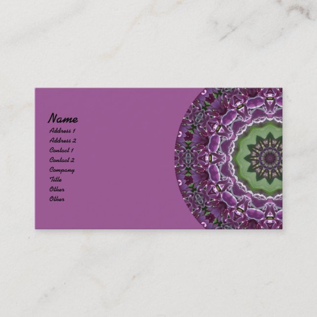 Lilacs Kaleidoscope Business Card (Front)
