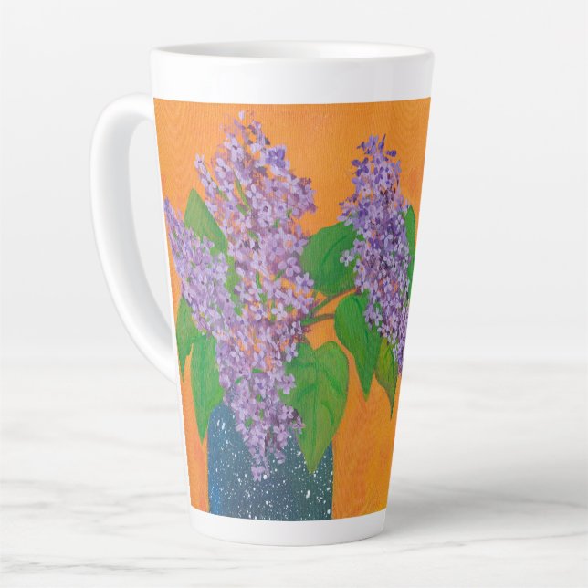 Lilacs Latte Mug (Left Angle)