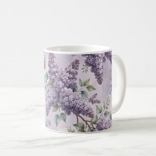 Lilacs Lilac Blossoms Sage Green Dusty Lavender Coffee Mug