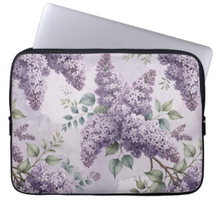 Lilacs Lilac Blossoms Sage Green Dusty Lavender Laptop Sleeve