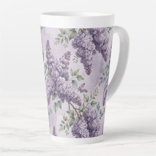 Lilacs Lilac Blossoms Sage Green Dusty Lavender Latte Mug