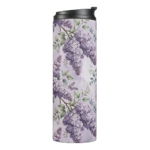 Lilacs Lilac Blossoms Sage Green Dusty Lavender Thermal Tumbler