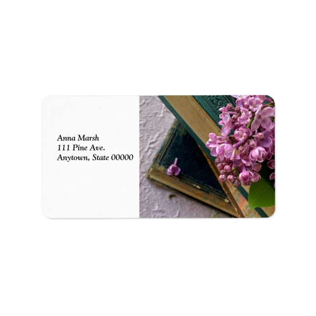 Lilacs on old books label (Front)