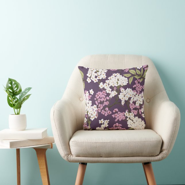 Lilacs On Purple Cushion (Chair)
