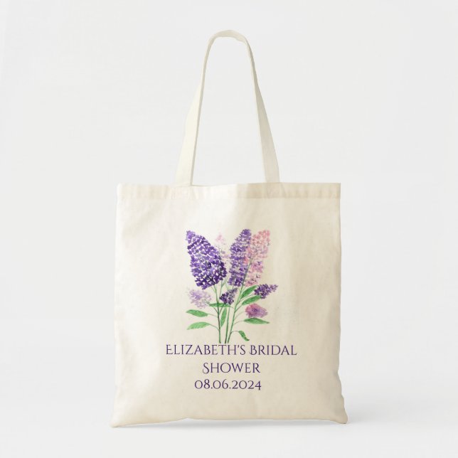 Lilacs purple flowers watercolor nature Bridal Tote Bag (Front)