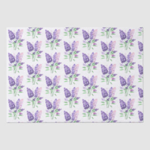 Lilacs Purple Flowers Watercolor Nature Pattern  Tissue Paper