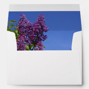 lilacs & sky, your return address, greeting card envelope