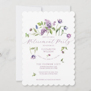 Lilacs & Spring Flowers Retirement Invitation